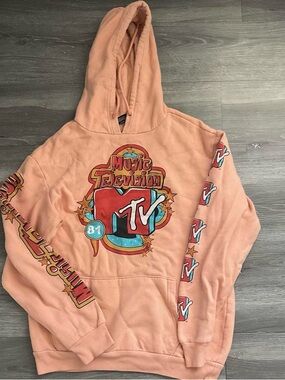 MTV Coral Graphic Pullover Hoodie